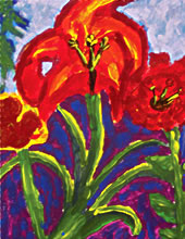 child's lilies painting, from A Vision Of The Heart