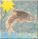 "Dolphin" tile from a mural in the Astor Home