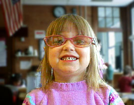 girl w/ pink glasses