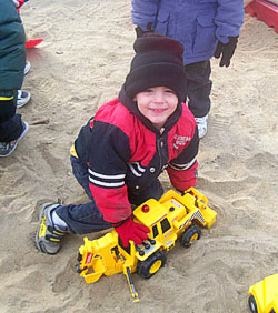 boy in sandbox