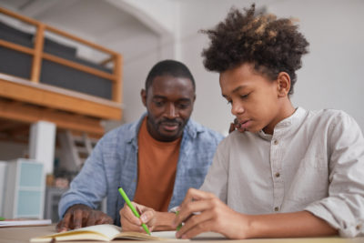 Teenage boy with teacher